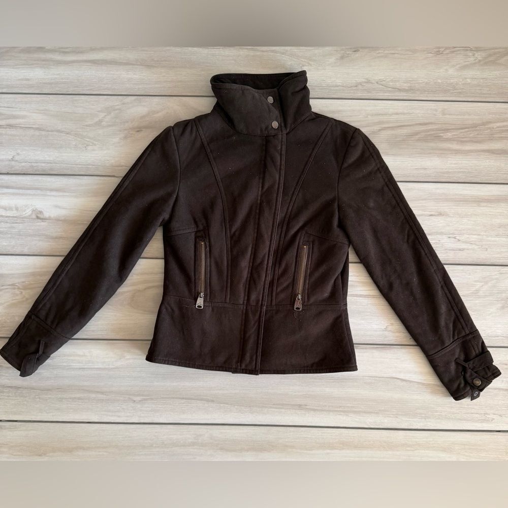 Via Spiga Zip Up Jacket Brown Small EUC